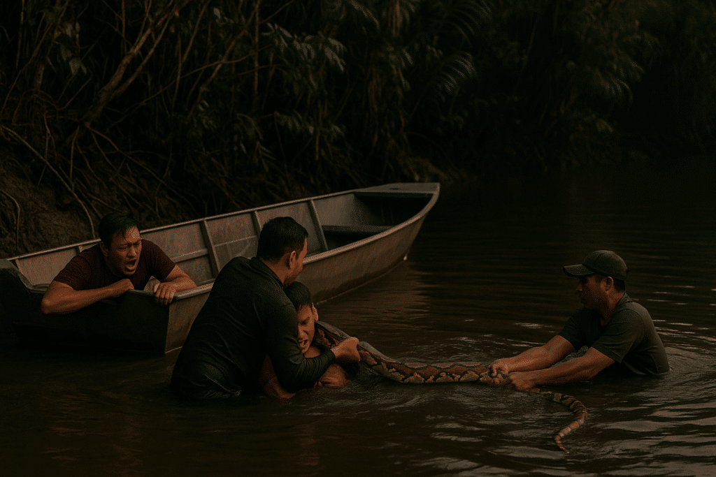 Python drags man overboard in indonesia strangles him - Informing News