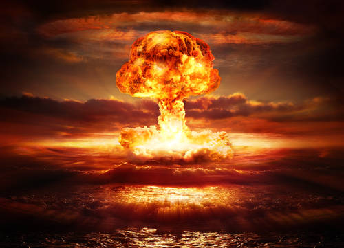 Nuclear Bomb Over The Ocean
